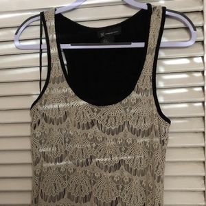 Black and crochet covered dress